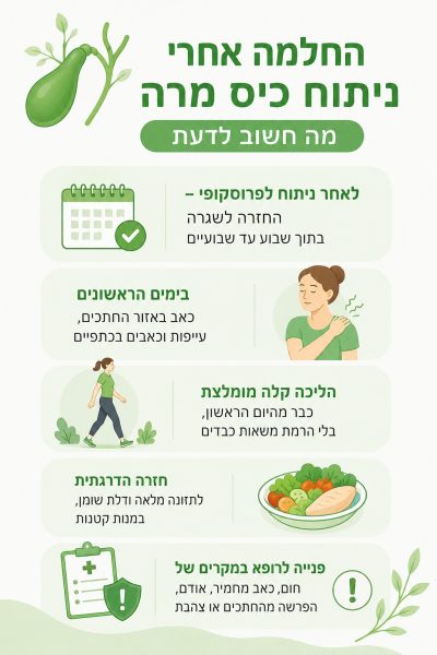 החלמה לאחר ניתוח כיס מרה מה צריך לדעת